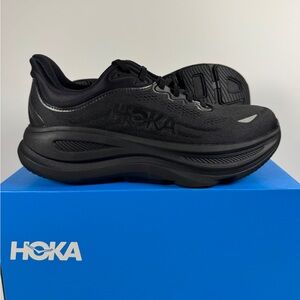 Women’s Hoka One Bondi 9 Wide Black Mesh Size 10D Brand New In Box